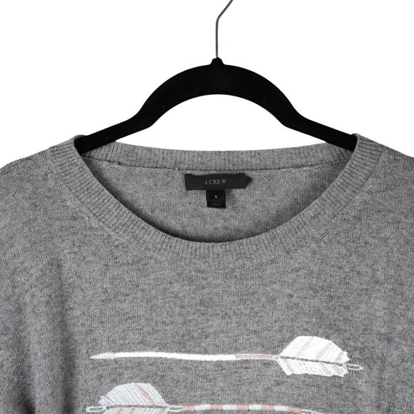 J.Crew Womens Grey Arrow Print Sweater - Size S -‎ Wool & Cotton Blend - Picture 5 of 8